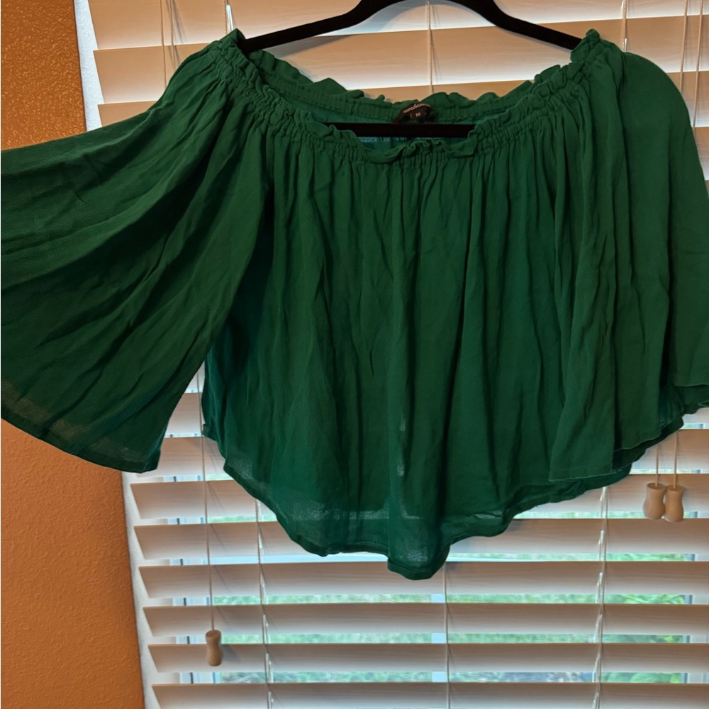 Green Off-Shoulder Women's Top